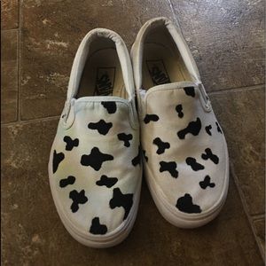 💫cow print slip on vans💫